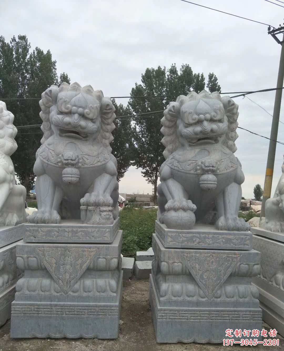 常州青石狮子象征力量的传统精灵