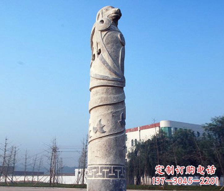 常州12生肖石柱广场景观石雕