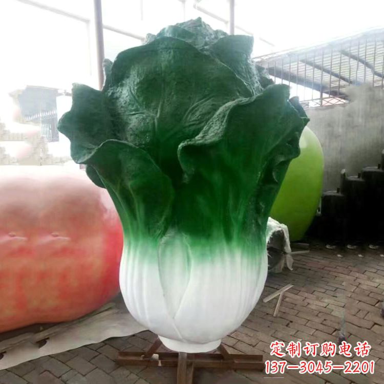 常州玻璃钢招财植物白菜雕塑