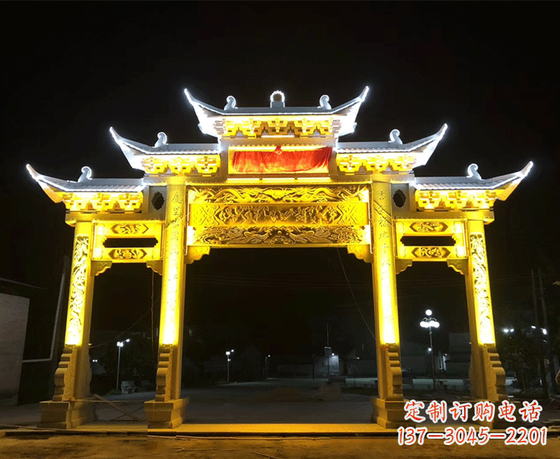 常州石雕古代牌坊云头柱