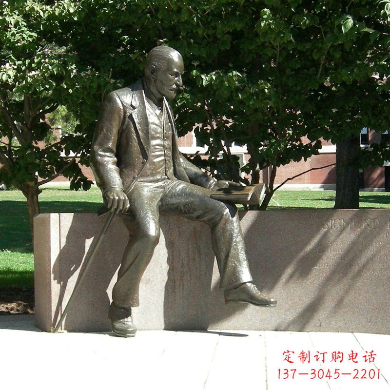 常州弗洛伊德情景雕塑赞美奥地利精神病医师的纯铜艺术