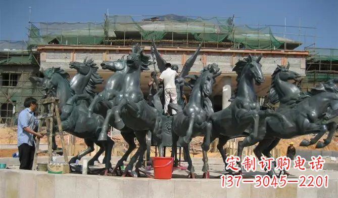 常州八马踏浪阿波罗战车景观铜雕