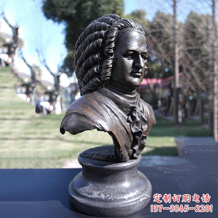常州巴赫头像铜雕德古巴洛克时期作曲家胸像雕刻
