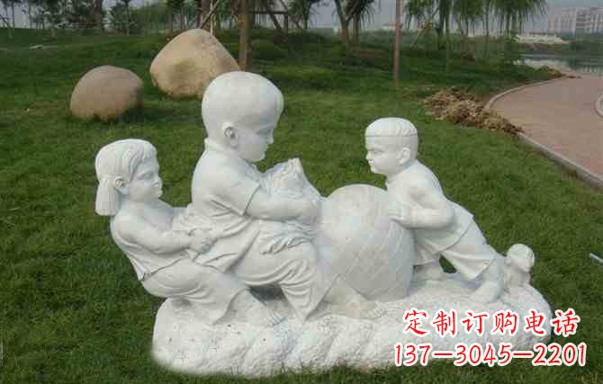 常州拔萝卜的儿童石雕