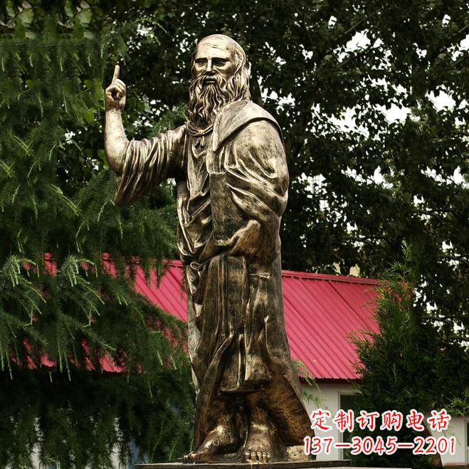 常州柏拉图玻璃钢仿铜雕像-世界名人古希腊著名哲学家雕塑
