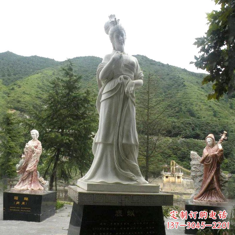 常州褒姒雕塑-大理石石雕美女中国古代美女塑像