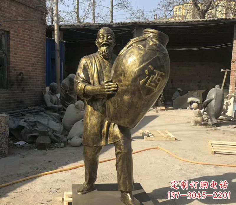 常州精美酒坛铜雕