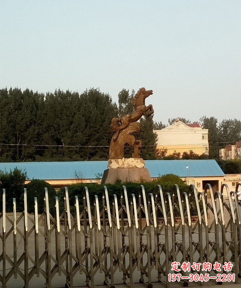 常州奔马企业景观铜雕
