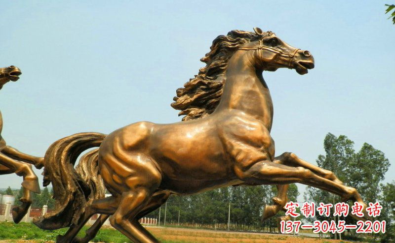 常州奔腾的马公园玻璃钢仿铜动物雕塑