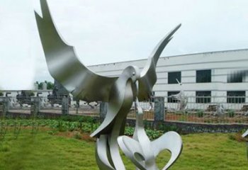 常州“喂食”不锈钢动物鸟类景观雕塑，公园校园中国文化传承雕塑
