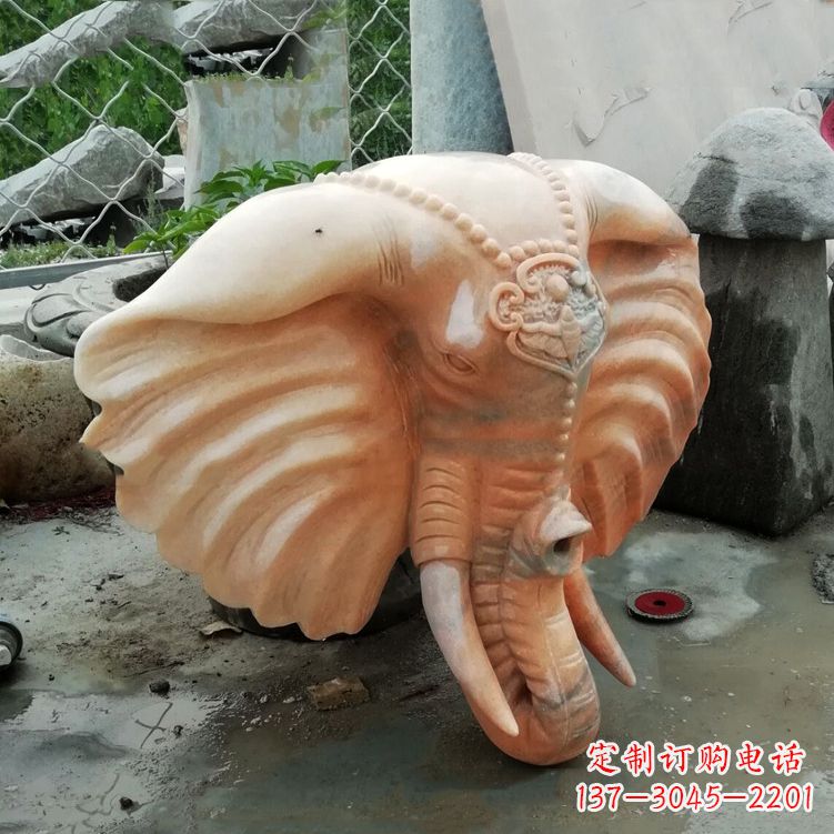常州壁挂喷水大象头雕塑