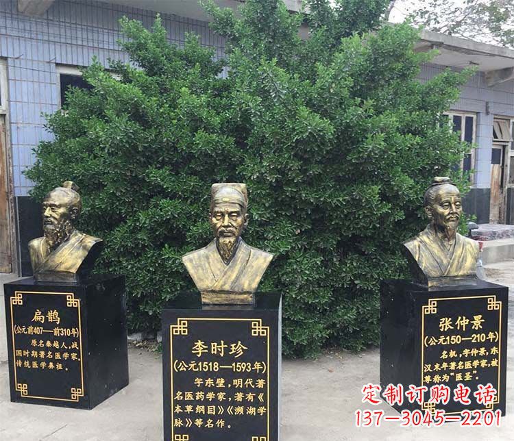 常州扁鹊李时珍张仲景胸像古代人物铜雕