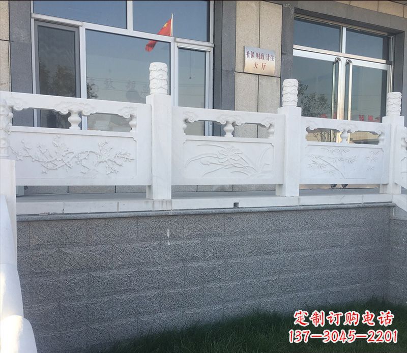 常州别墅汉白玉栏板景观石雕 (2)