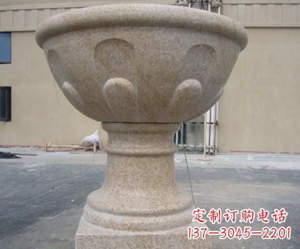 常州别墅景观大理石花盆石雕 (3)