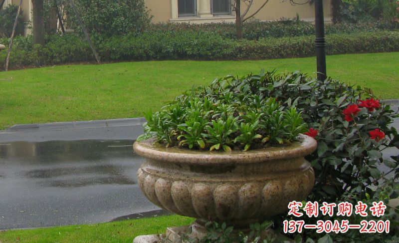 常州别墅景观大理石花盆石雕 (4)