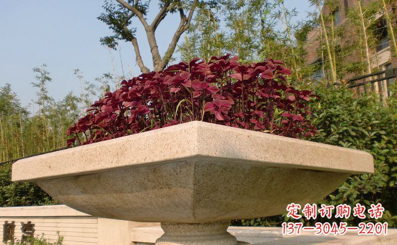 常州别墅景观大理石花盆石雕_1