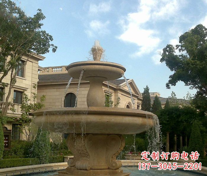 常州别墅景观大理石喷泉雕塑