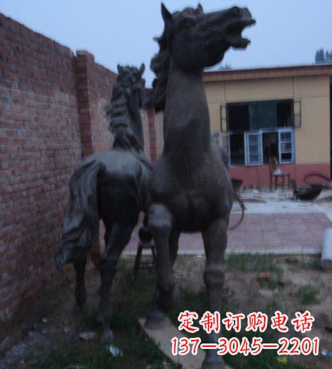 常州别墅景观动物马铜雕塑_2