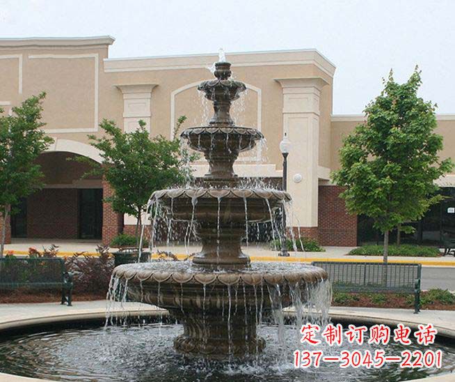 常州别墅景观石雕多层喷泉雕塑 (3)