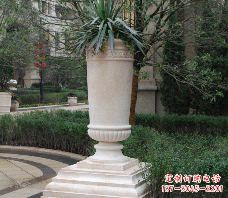 常州别墅景观石雕花盆