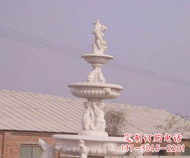 常州别墅景观天使喷泉石雕 (2)