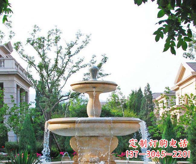 常州别墅景观晚霞红喷泉石雕