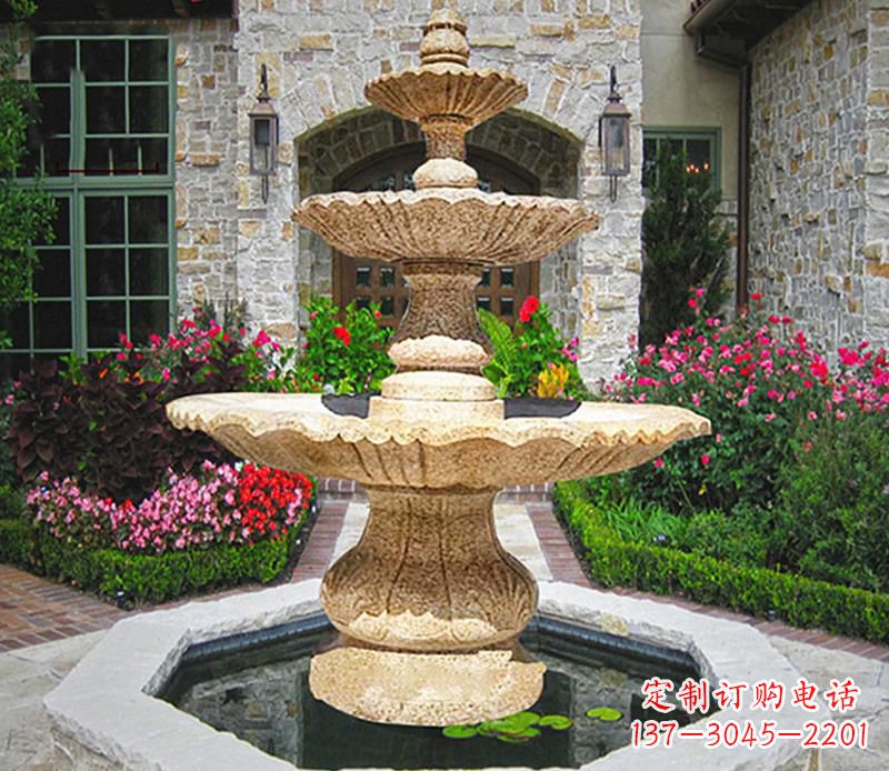 常州别墅石雕喷泉 (2)