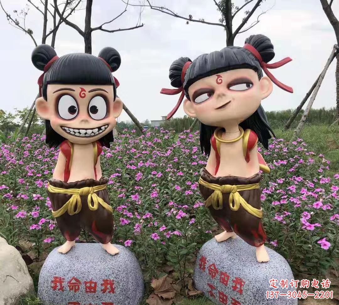 常州玻璃钢彩绘哪吒卡通人物