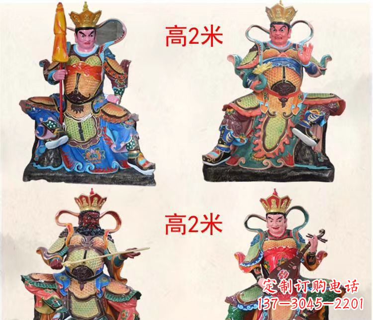 常州玻璃钢彩绘四大天王雕塑宏伟壮观的艺术珍品