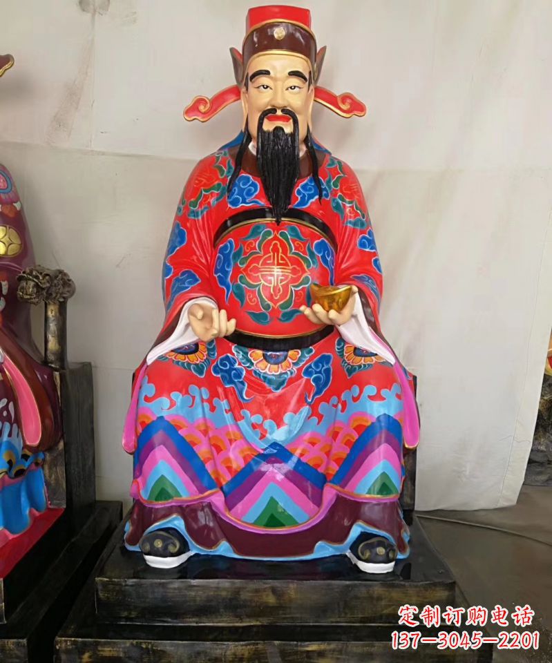 常州玻璃钢彩绘文财神神像雕塑