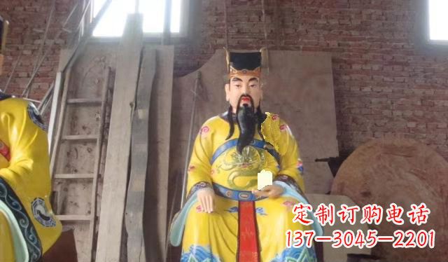 常州玻璃钢彩绘文财神寺庙神像雕塑