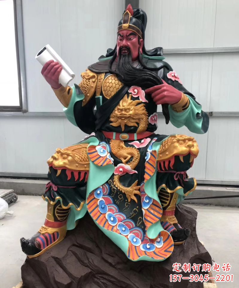 常州玻璃钢彩绘关公雕像艺术之美