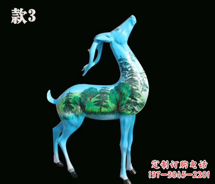 常州玻璃钢彩绘艺术小鹿雕塑精美的艺术品