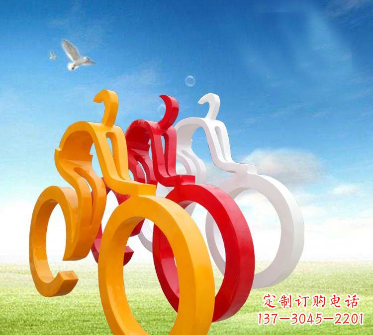 常州玻璃钢抽象骑自行车人物