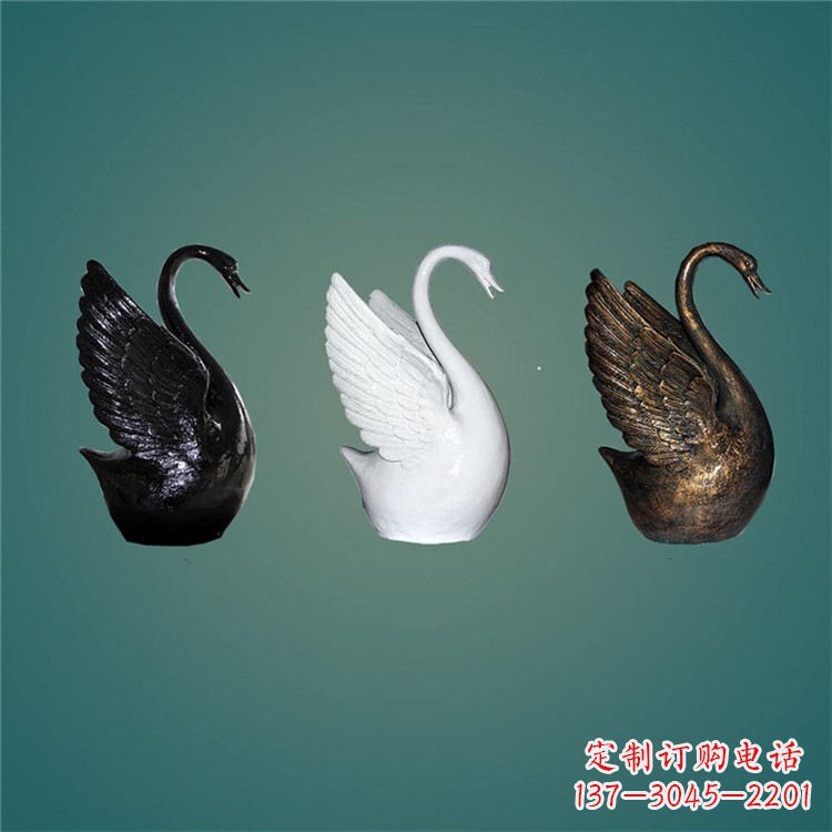 常州玻璃钢制天鹅雕塑,点缀水景水池