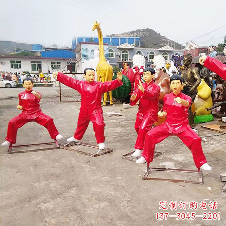 常州玻璃钢太极拳雕塑展示中国传统文化