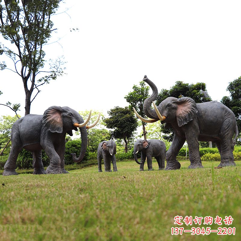 常州玻璃钢大象雕塑传承古老文化，点缀园林景观