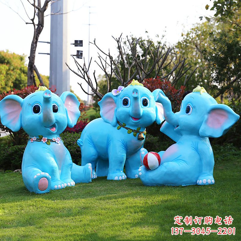 常州玻璃钢大象雕塑精美的艺术品