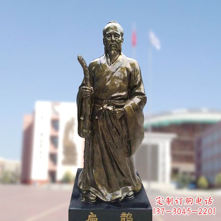 常州玻璃钢仿铜扁鹊雕塑