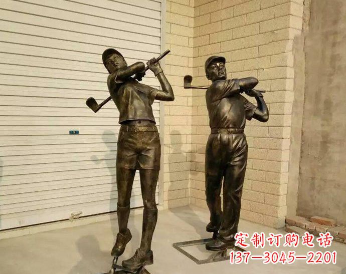 常州玻璃钢仿铜打高尔夫人物