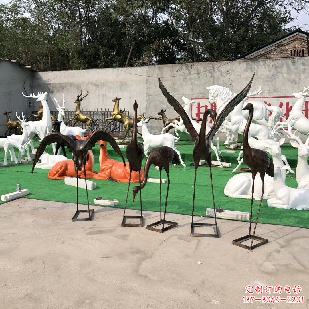 常州仙鹤玻璃钢雕塑精致美丽的艺术品