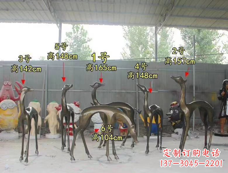 常州玻璃钢仿铜公园小鹿雕塑