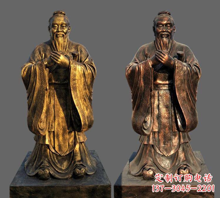 常州玻璃钢仿铜孔子雕塑——校园名人的荣耀