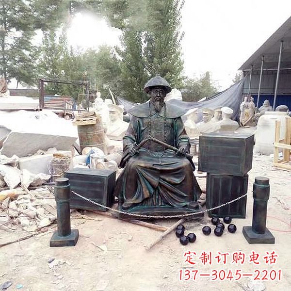 常州玻璃钢仿铜林则徐销烟雕塑