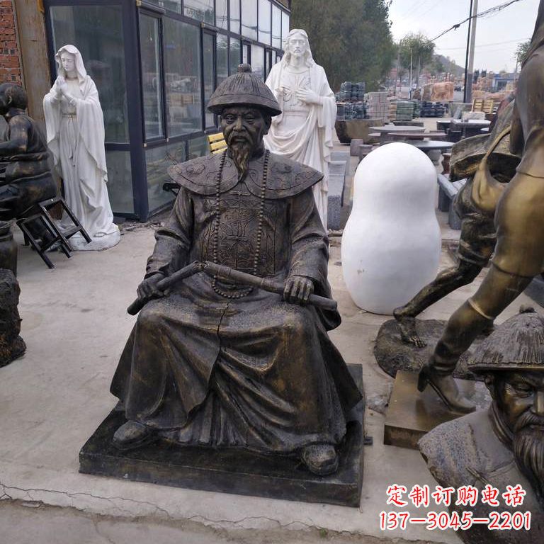 常州玻璃钢仿铜林则徐坐姿像