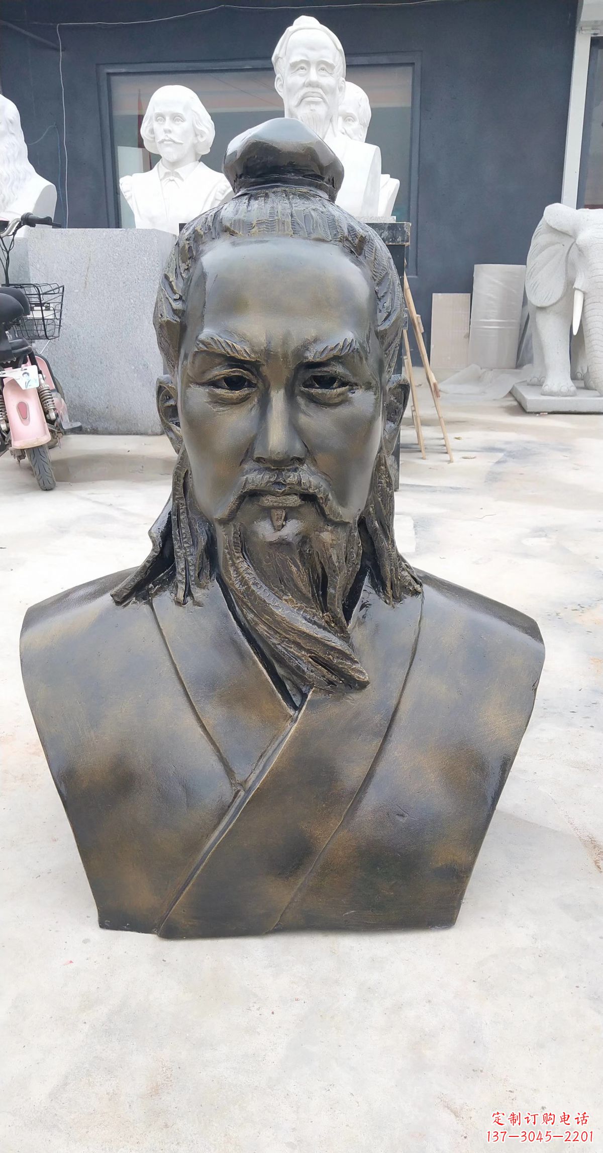 常州玻璃钢鲁班头像雕塑传承传统雕刻技艺