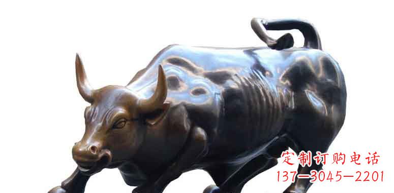 常州玻璃钢仿铜牛公园动物雕塑_2