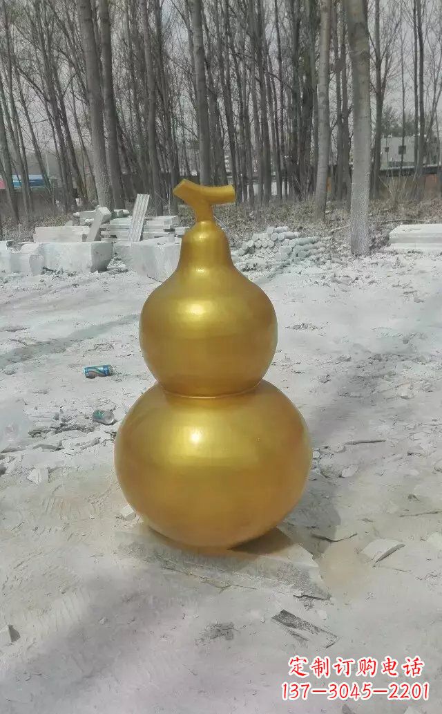 常州玻璃钢仿铜葫芦雕塑