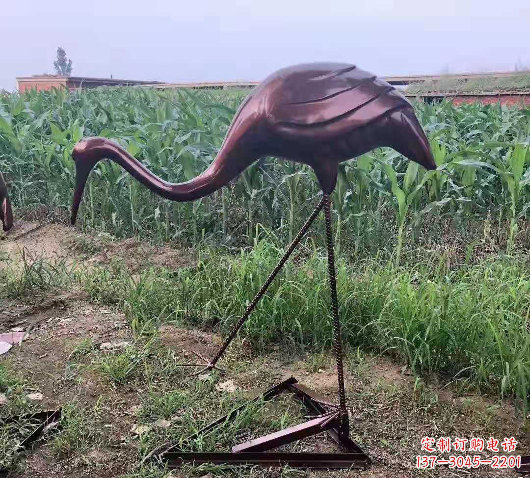 常州玻璃钢仿铜仙鹤雕塑精美景观装饰