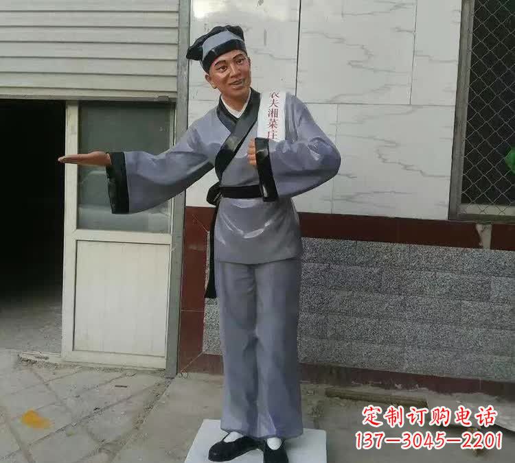 常州精致玻璃钢店小二雕塑